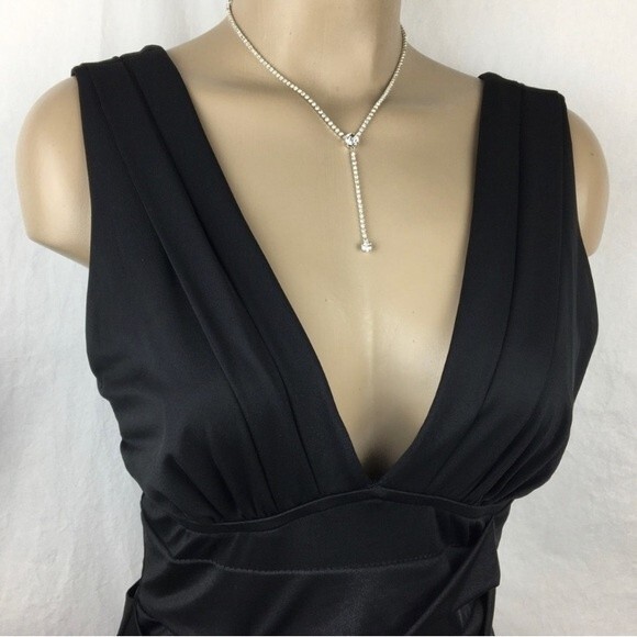 Nikibiki Black Slinky Body Con Bandage Sleeveless Mini Dress L - Picture 3 of 7